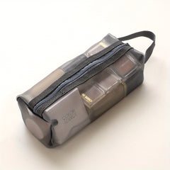 Clear Mesh Cosmetic Bag Portable Makeup Zipper Pouch Organizer
