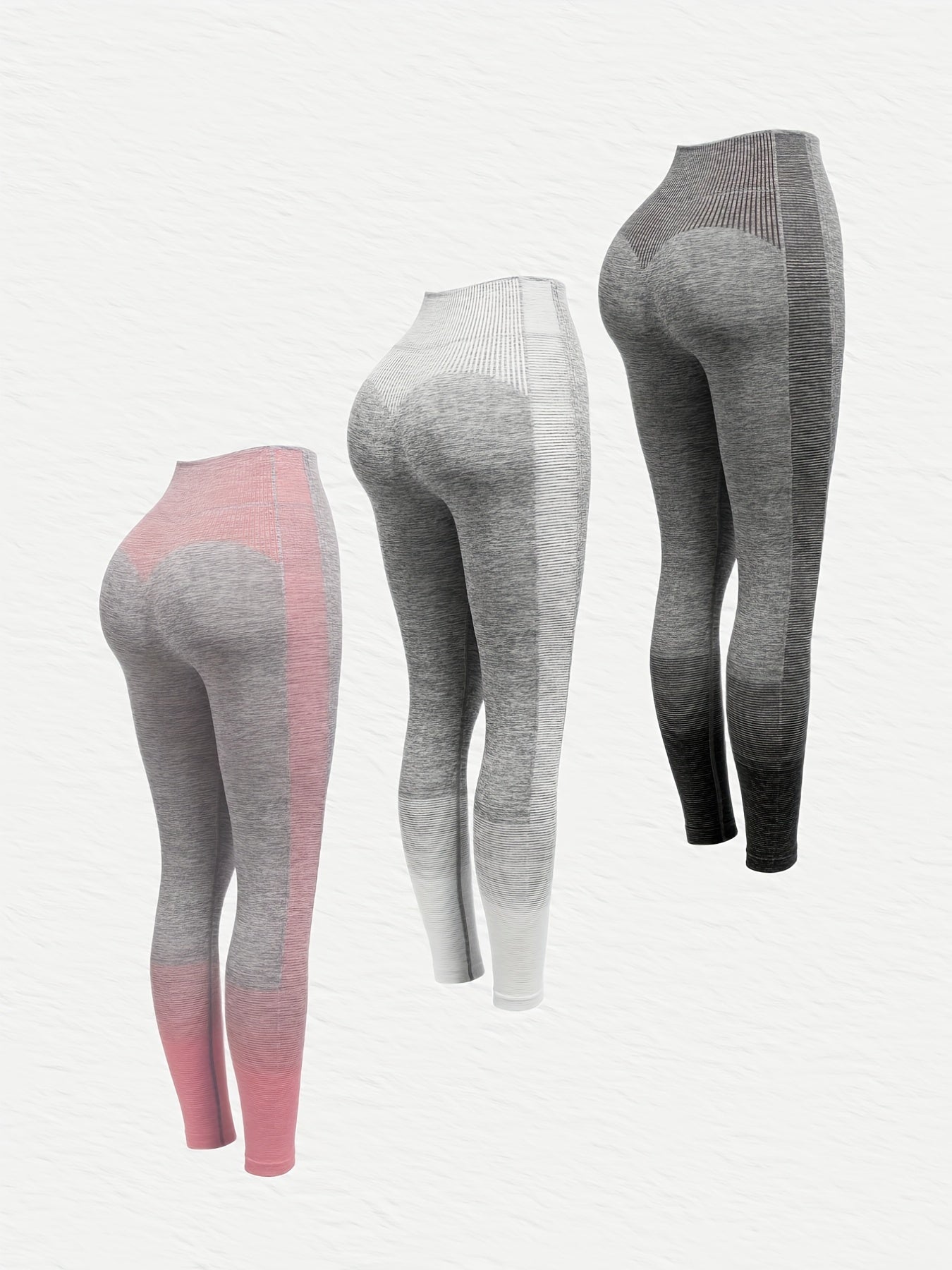 3 Pcs Pack Sexy Yoga Leggings Slim Fitted Fitness Pants Women's Activewear