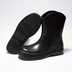 Women's Solid Rian Boots Comfortable Closed Toe Slip On Shoes