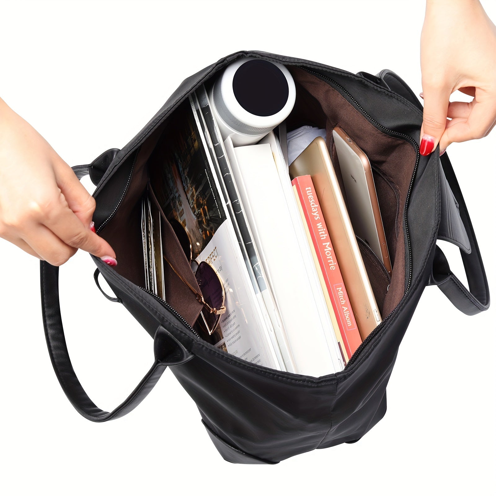Large Capacity Tote Bag Solid Shoulder Bag Versatile Women's Commuter Bag