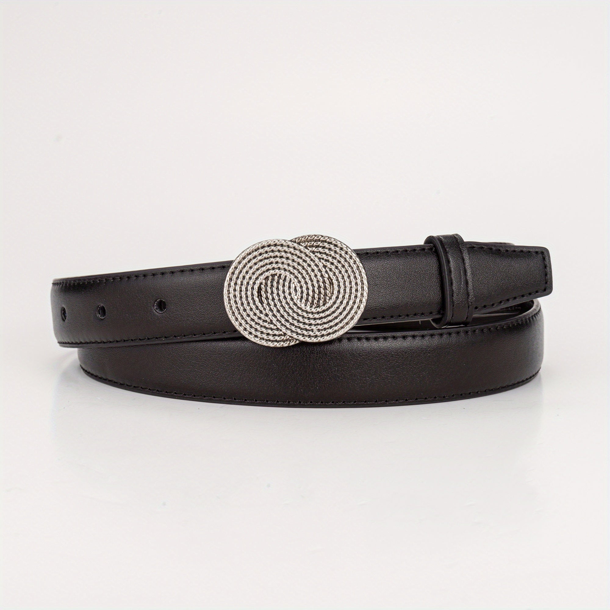 8 Shaped Buckle Head Leather Belt for Girls