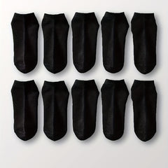 10 Pairs Solid Socks Low Cut Ankle Socks Women's Stockings