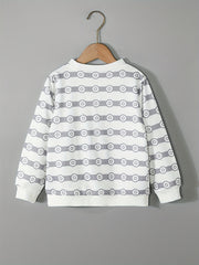 Cartoon Truck Pattern Kid's Sweatshirt Long Sleeve Top