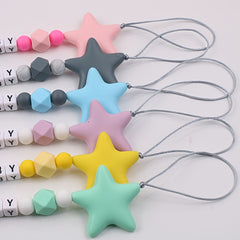 Silicone Pentagram Pacifier Chain Anti-drop Strap