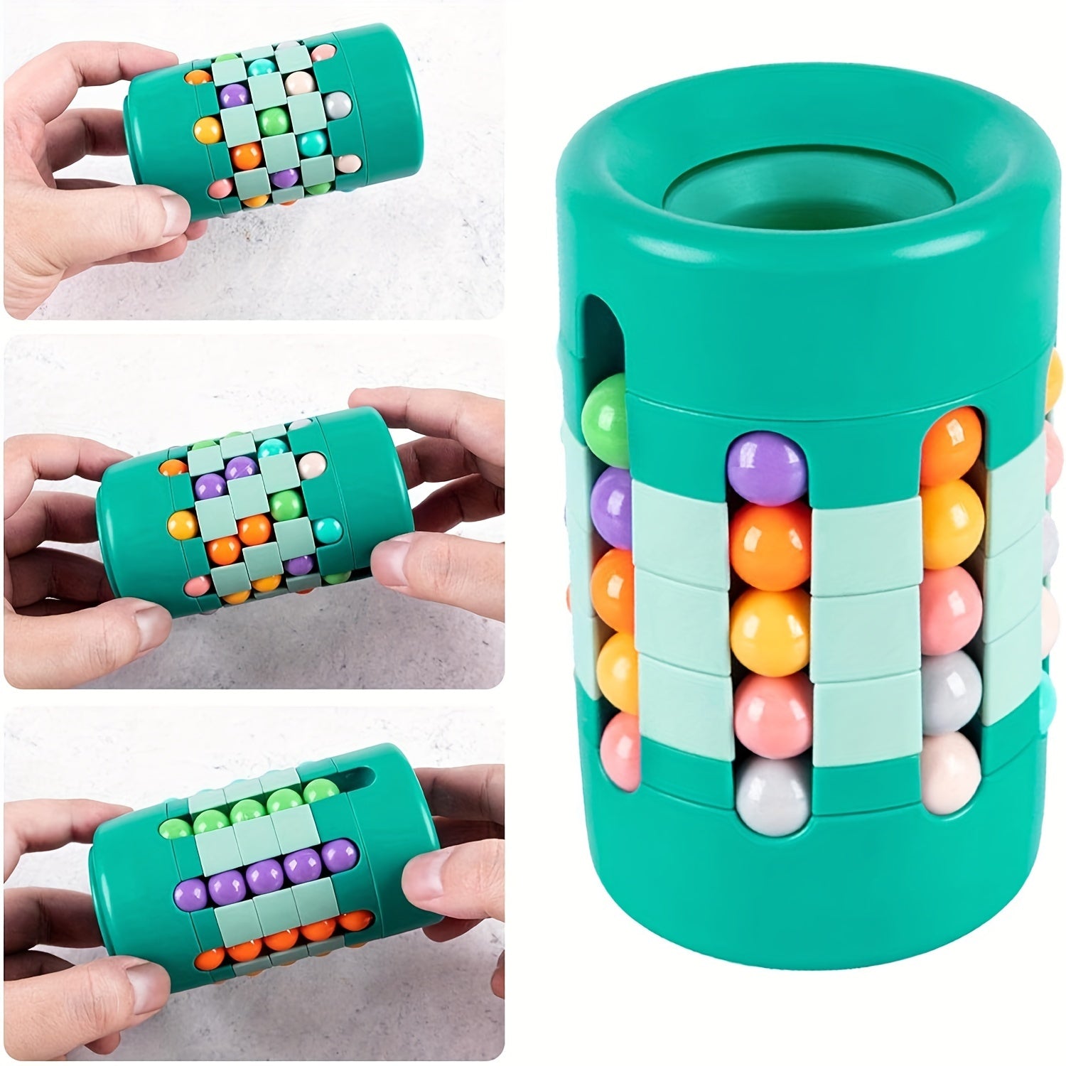 Magic Bean Puzzle and Spinner Pen Holder Cube Toy