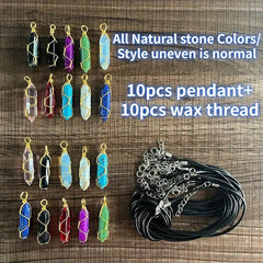 20pcs Hexagonal Crystal Pendant Charms for DIY Jewelry Making