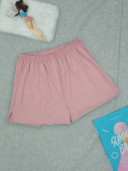 Side Split Elastic Waist Women's Sleep Shorts