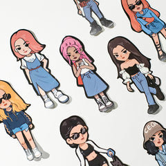 20pcs Fashion Outfits Stickers Scrapbooking Water Bottles Laptop DIY Decoration