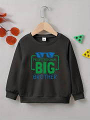 PRO BIG BROTHER Boys Sweatshirt Letter Print Crew Neck Long Sleeve Top