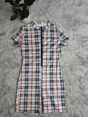 Geometric Pattern Vintage Short Sleeve Jumpsuit