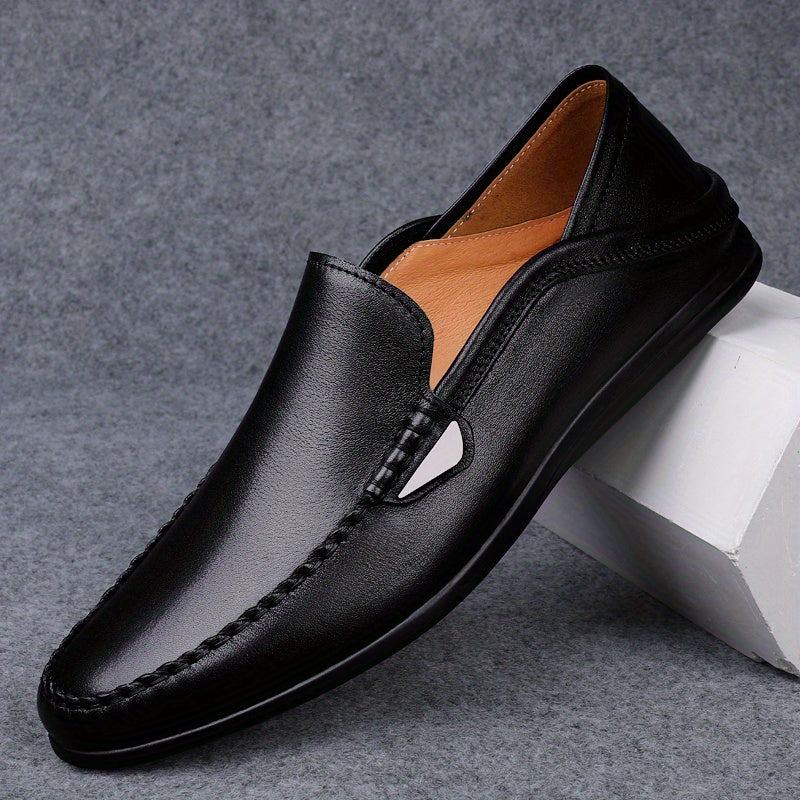 Men's No Tie Slip-On Leather Loafer Shoes