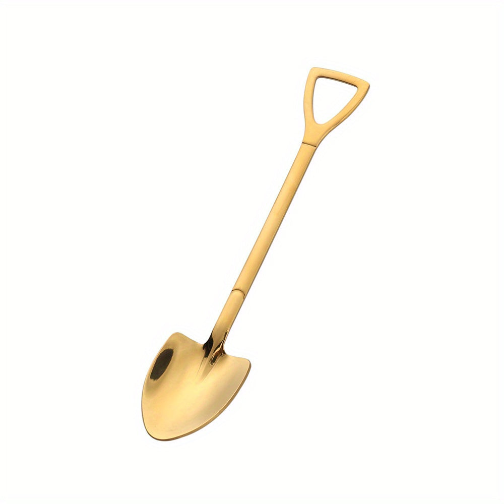 2pcs Stainless Steel Shovel Spoon Coffee Ice Cream Spoon Retro Square Spoon