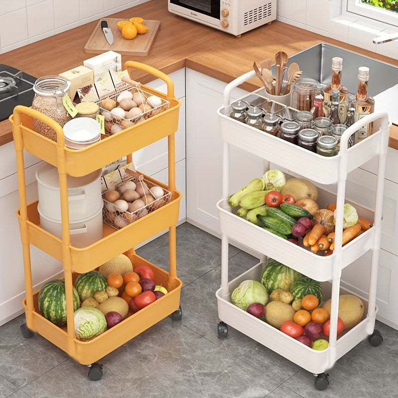 Kitchen Utility Cart with Wheels Plastic Storage Cart