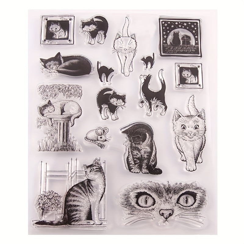 Cat Expressions Clear Stamps for DIY Craft Making Greeting Card