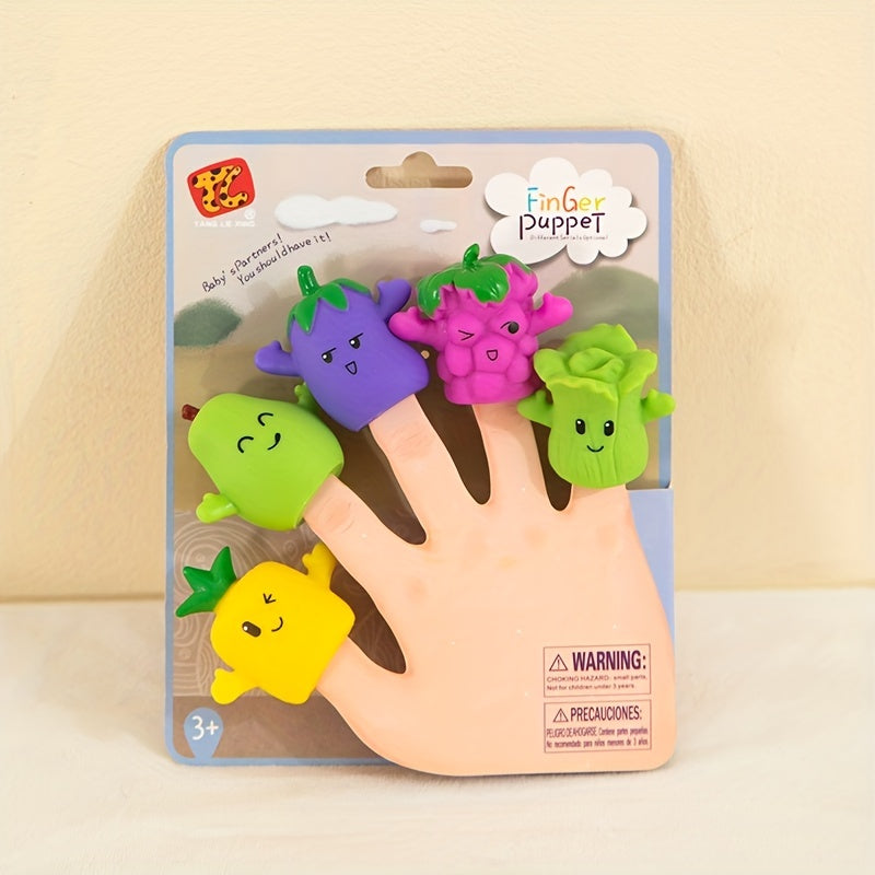 5pcs PVC Fruit Finger Puppet Educational Toy Gift