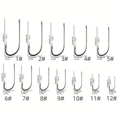 100pcs Strong Fishing Hooks Size 1 12 Japan Fishhooks w Portable Box