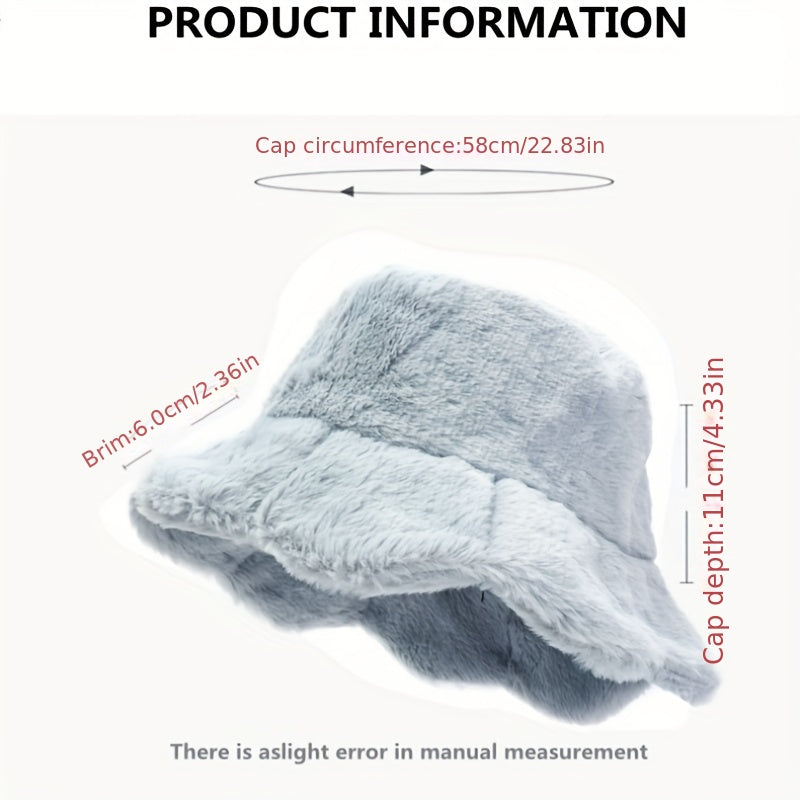 Winter Plush Warm Bucket Hat With Lotus Leaf Edge Men Women