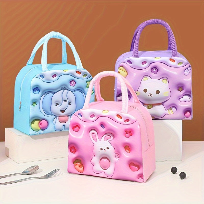 3D Cartoon Pattern Lunch Box Bag Insulated Portable Bag