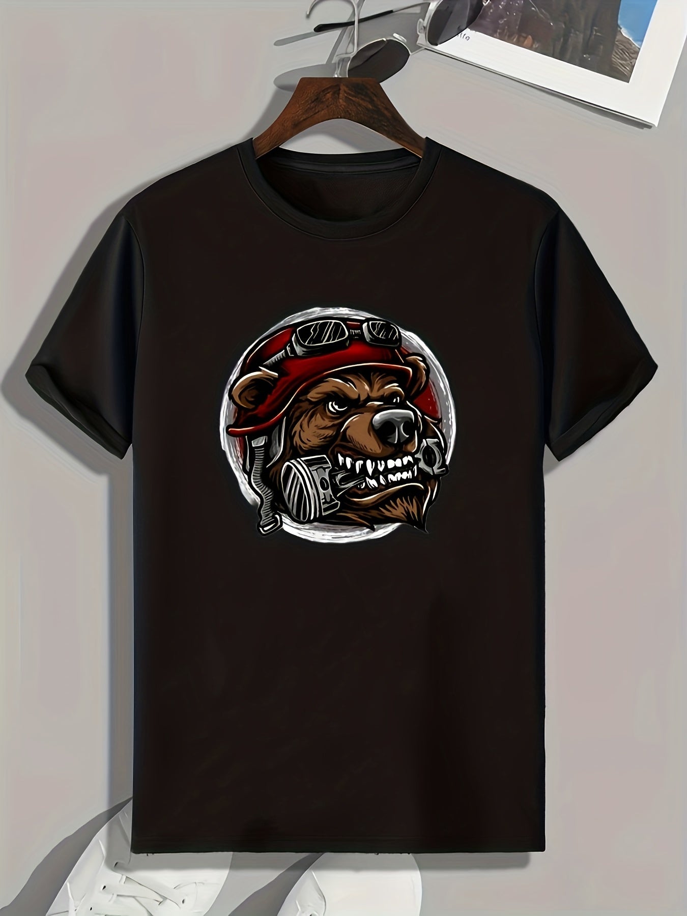 Wolf Print Men's Graphic T-shirt Casual Comfy Tee for Summer