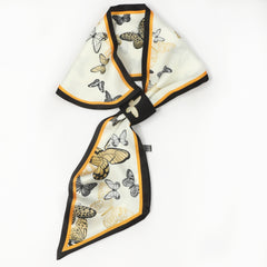 Butterfly Pattern Neck Scarf Silk Feeling Small Scarf