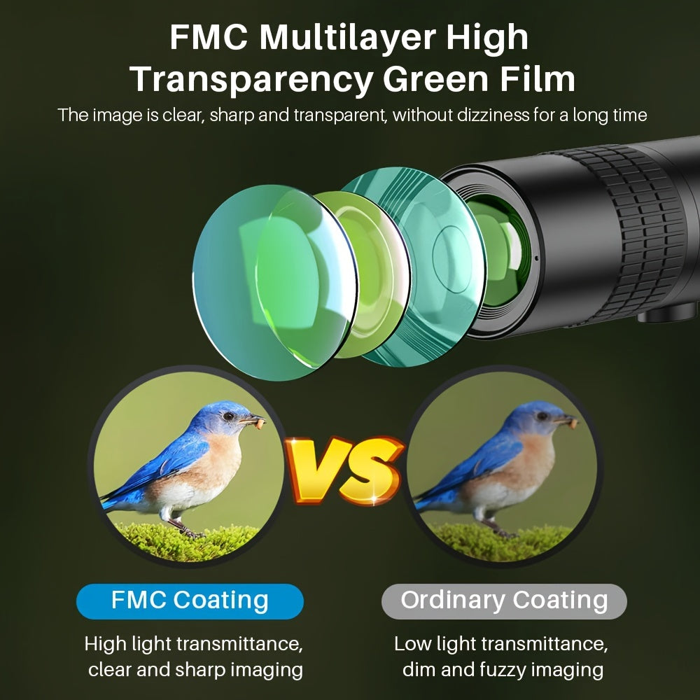HD Monocular Telescope with BAK4 Prism for Bird Watching