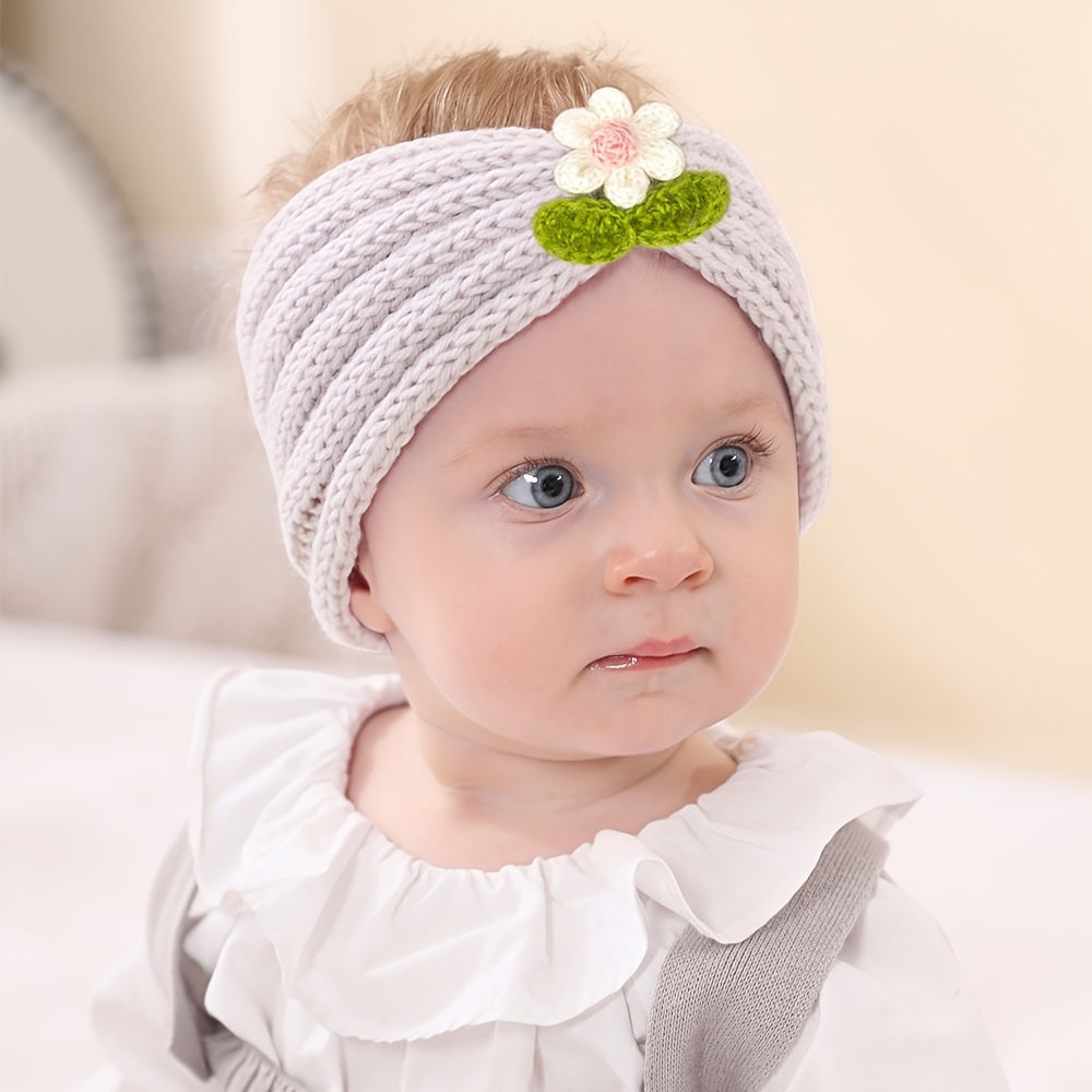 Knitted Headband Small Flower Hairband for Baby Kids Girls