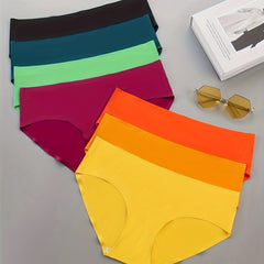 7 Pack Plus Size Seamless Mid Waisted Panties Set