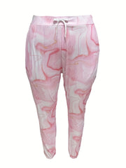 Ombre Marble Print Pajama Set Long Sleeve Top & Jogger Pants