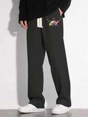 Pride Month Rainbow Pattern Loose Fit Mopping Pants Men's Casual Joggers