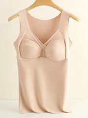 Comfortable Sleeveless V Neck Top Contrast Mesh Thermal Top
