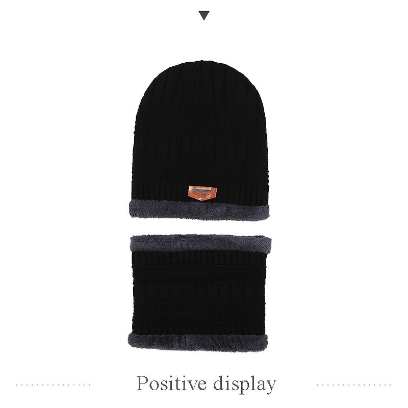 Winter Woolen Windproof Knitted Warm Cap & Scarf Set