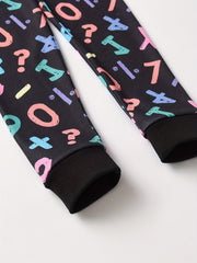 Boys 2pcs Math Number Print Top & Pants Pajamas Set