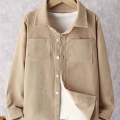 Boys Corduroy Shirts Long Sleeve Button Down Outwear