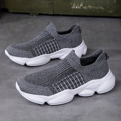 Men's Striped Knitted Slip On Sock Shoes
