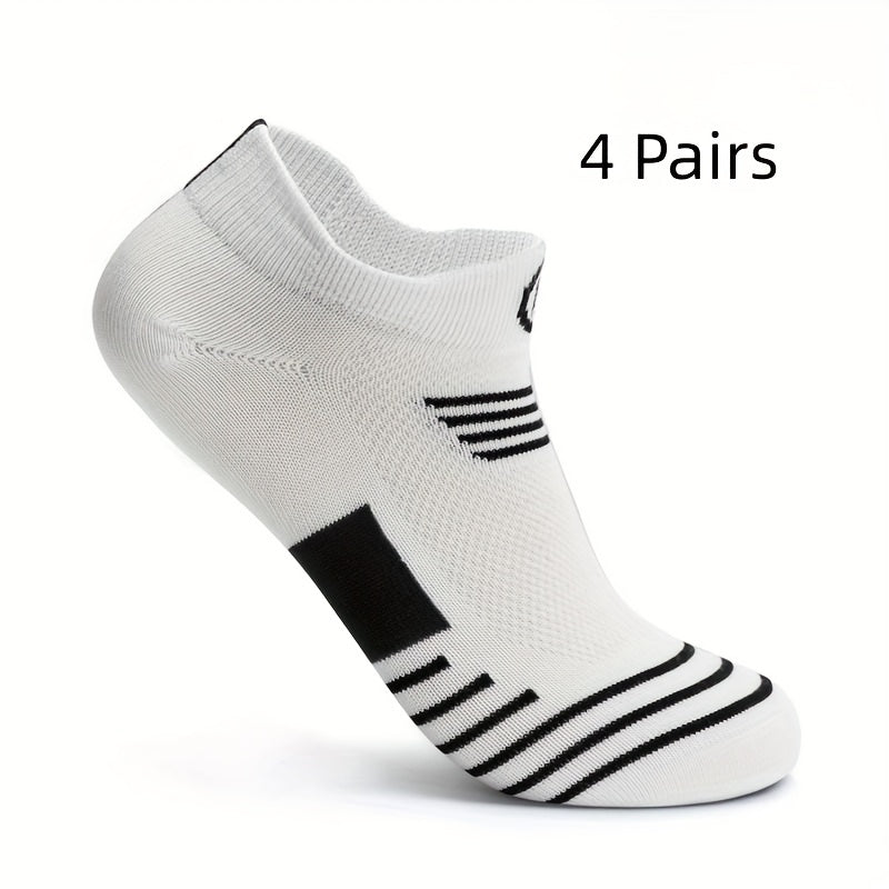 4 Pairs Outdoor Casual Breathable Deodorant Ankle Socks for Men & Women