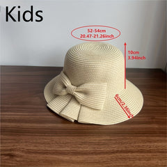 Kids Summer Sun Hats with Butterfly Knot and Small Brim