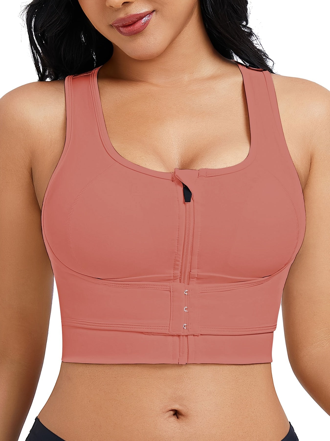 High Stretch Zipper Front Sports Bra for Women