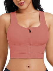 High Stretch Zipper Front Sports Bra for Women
