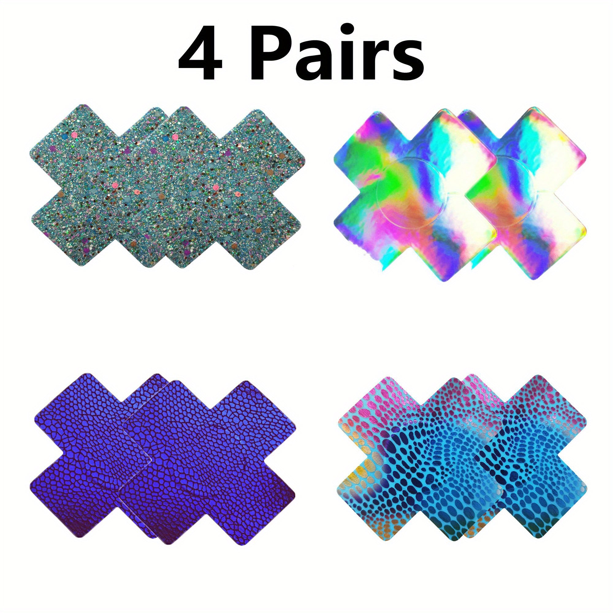 Invisible Self Adhesive Nipple Covers, Cross Shaped, Seamless Pasties