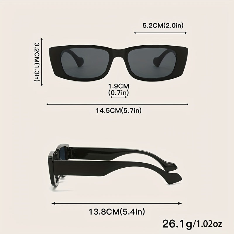 Retro Rectangle Sunglasses UV400 Sun Shades for Women Men