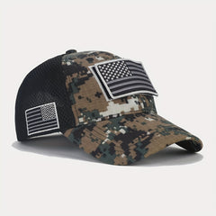 American Flag Camo Mesh Baseball Cap Outdoor Sports Sunshade Peaked Cap