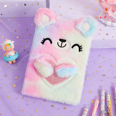 Cute Tie Dye Bear Plush Notebook A5 160 Pages