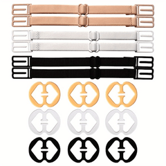 Invisible Bra Strap Clips Non Slip Buckles & Adjustable Elastic Shoulder Belt