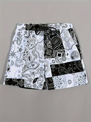 Men's Paisley Beach Shorts for Summer Days