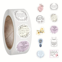 500pcs Bible Verse Stickers Roll - Perfect for Water Bottle Laptop