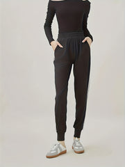 Colorblock Stripe Print High Stretch Trousers