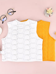 2pcs Cartoon Embroidery V Neck Vest