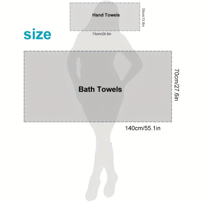 Soft Absorbent Bath Towel 55x27.6-inch Solid Thick Cotton Bathroom Towel