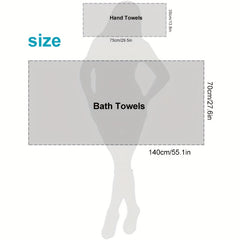 Soft Absorbent Bath Towel 55x27.6-inch Solid Thick Cotton Bathroom Towel