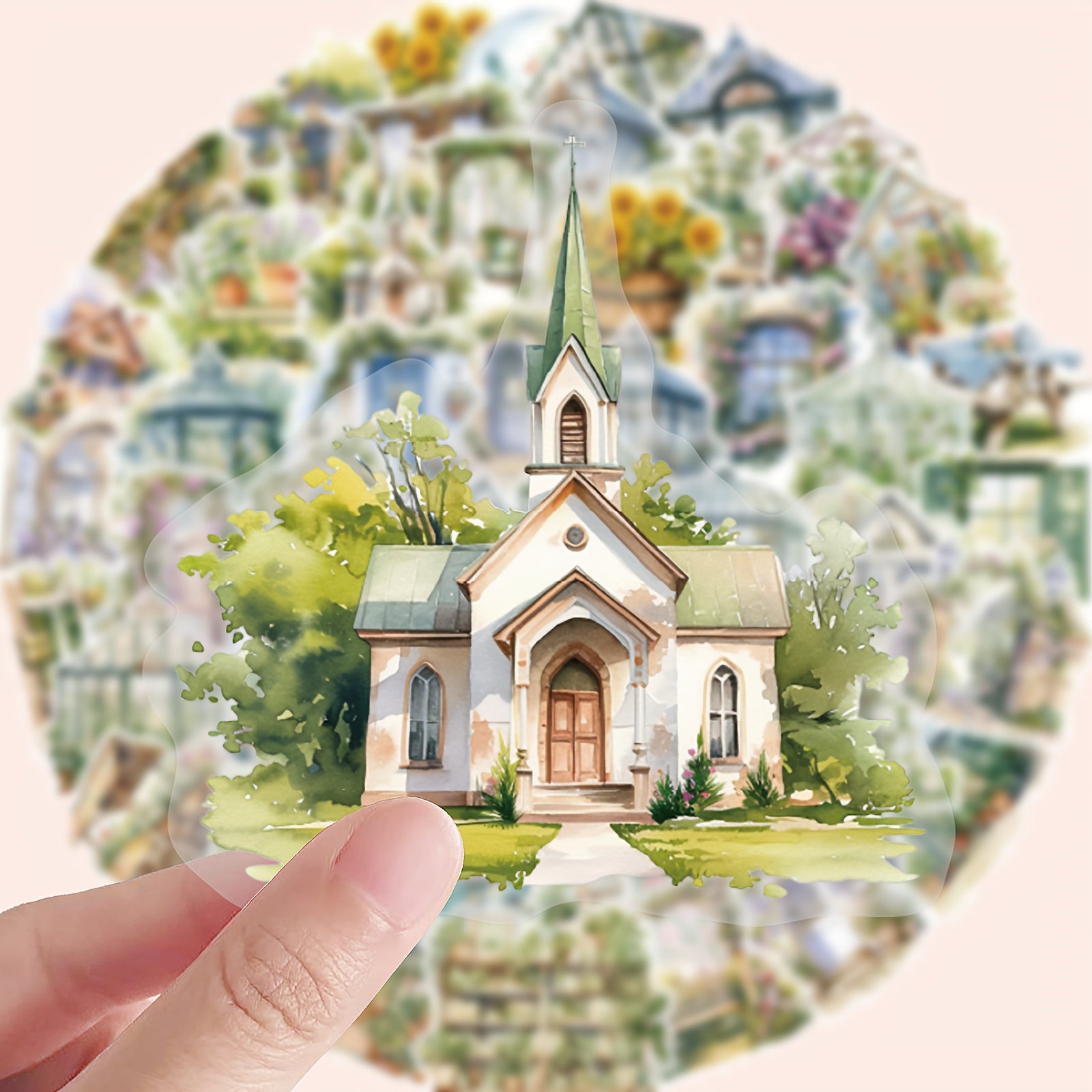 50 Transparent Garden Hut Graffiti Stickers - Vinyl Decorative Stickers